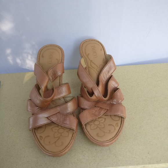 LeatherSandal BORN handcrafted 100%Leather Padded soft Heeled mule 9us/7uk - Picture 2 of 12